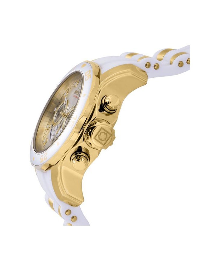 Invicta Men's Pro Diver Stainless Steel Quartz Watch with Silicone Strap, Gold, White, 26 (Model: 20291) - Image 2