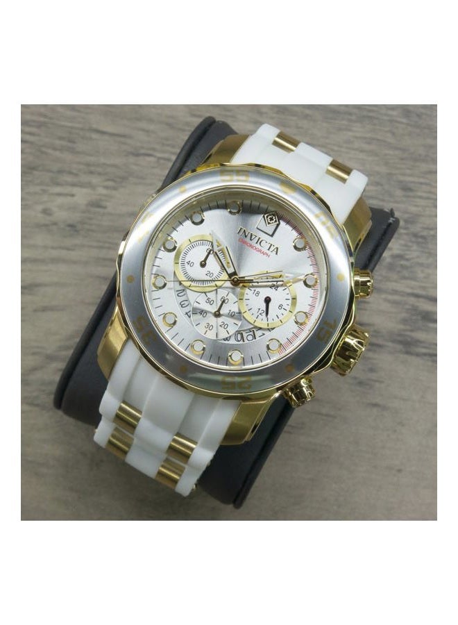 Invicta Men's Pro Diver Stainless Steel Quartz Watch with Silicone Strap, Gold, White, 26 (Model: 20291) - Image 5