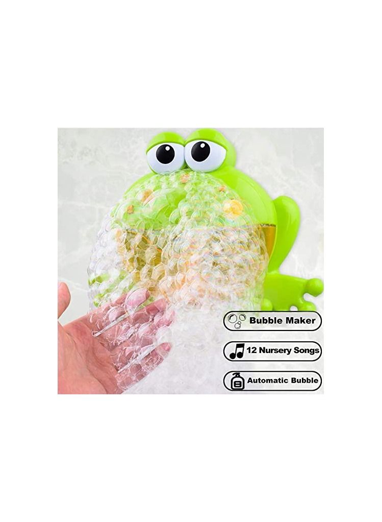 ANSELF Baby Bath Toy Bubble Machine Frog Automatic Bubble Maker Blower Music Bubble Maker Bathtub Soap Machine Toy for Children - Image 3