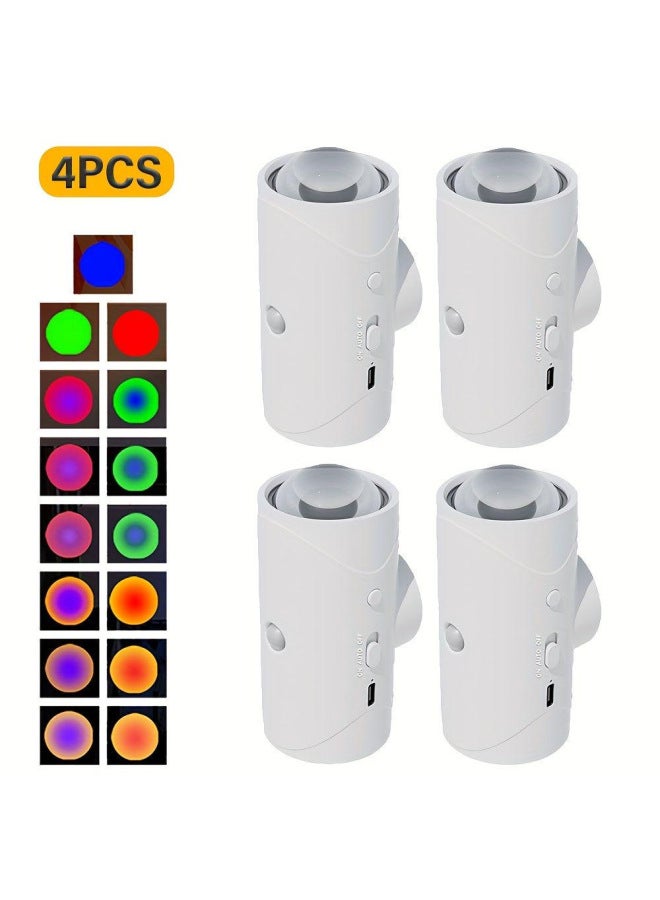 Atmosphere Nightlight Charging Intelligent Induction Magnetic Magic Multi-scene For Long Battery Life-Power Supply:HL-016A-Light Color:White Colorful Atmosphere Table Lamps (pack Of 4)  - Image 1