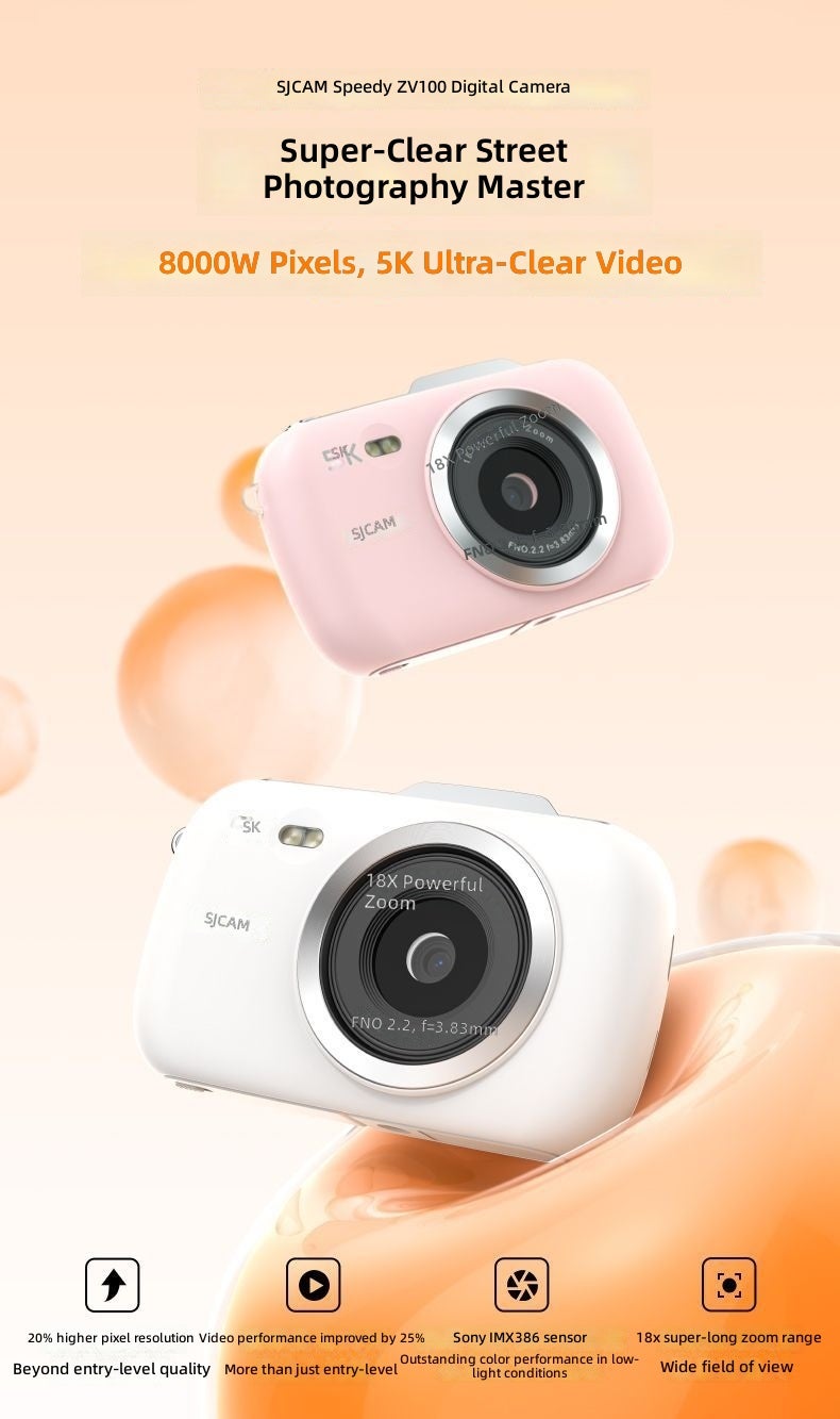 SJCAM ZV100CCD 5K Ultra HD Student Camera for Campus, Travel & Photography - Image 5