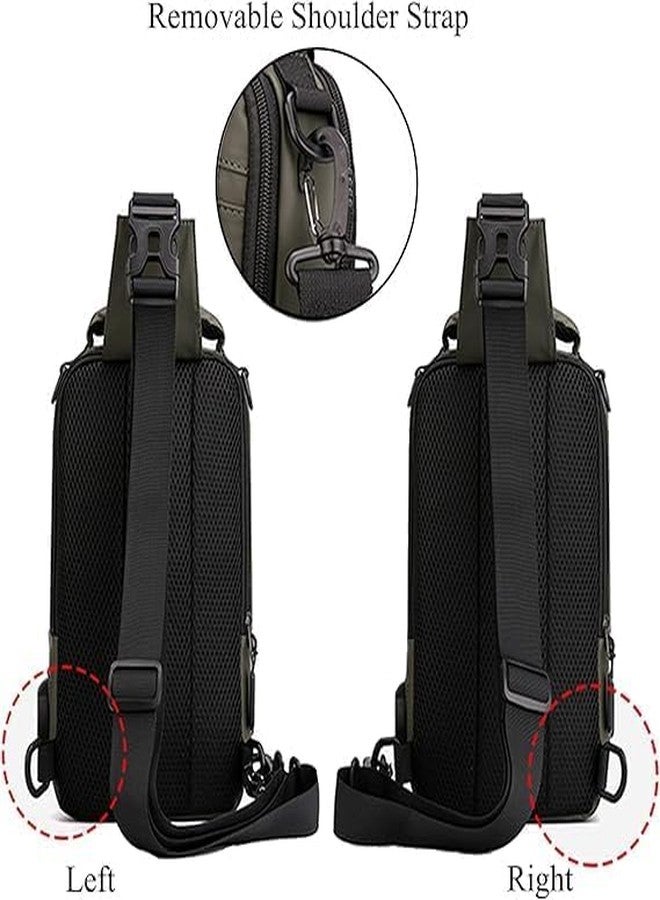 HELLYZ Men’s Crossbody Sling Backpack - Waterproof Sling Bag with USB Charging Port - Travel, Hiking, Gym, Picnic & Daily Use - Adjustable Reversible Strap - Lightweight & Durable - Image 4