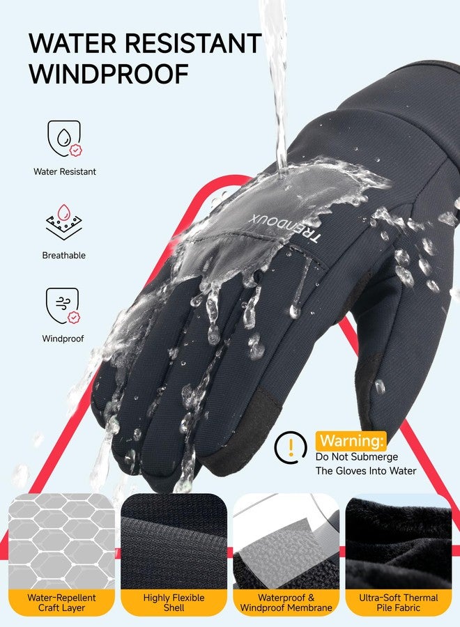 TRENDOUX Men’s Women’s Wind Water Proof Snowboarding Snowmobile Gloves Size Large, Thinsulate Lightweight Stretchy Athletic Finger Hands Warm Liner Gloves for Phone Texting Computer, Cozy Season Gift Unisex - Image 5