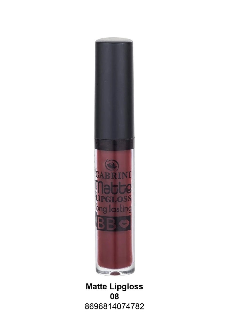 GABRINI Matte Lipgloss Long Lasting BB - 08 - 6ml 