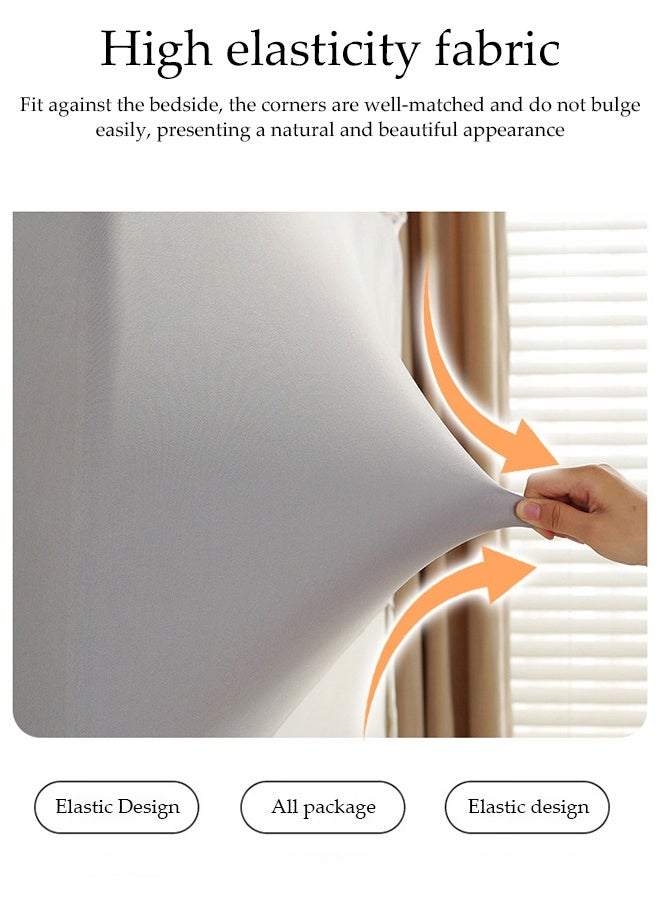 DUNISO غطاء رأس السرير، واقي تصادم تاتامي، غطاء ظهر سميك مضاد للغبار، غطاء ناعم مزخرف، مناسب لتزيين غرفة النوم، قابل للغسل (رمادي فاتح، 180 سم) - Image 5