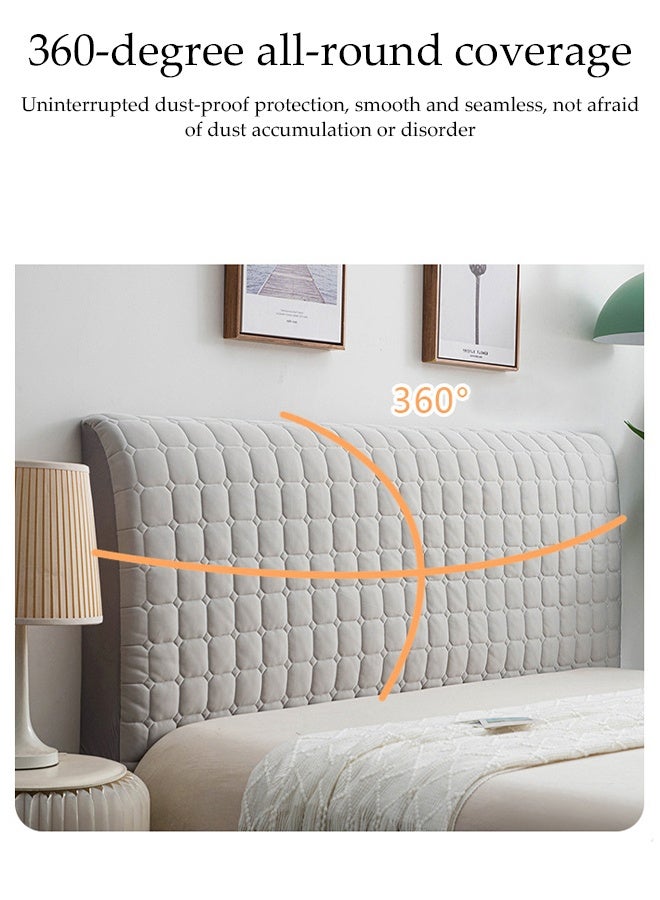 DUNISO غطاء رأس السرير، واقي تصادم تاتامي، غطاء ظهر سميك مضاد للغبار، غطاء ناعم مزخرف، مناسب لتزيين غرفة النوم، قابل للغسل (رمادي فاتح، 180 سم) - Image 4