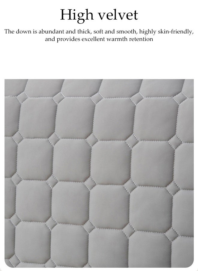 DUNISO غطاء رأس السرير، واقي تصادم تاتامي، غطاء ظهر سميك مضاد للغبار، غطاء ناعم مزخرف، مناسب لتزيين غرفة النوم، قابل للغسل (رمادي فاتح، 180 سم) - Image 3