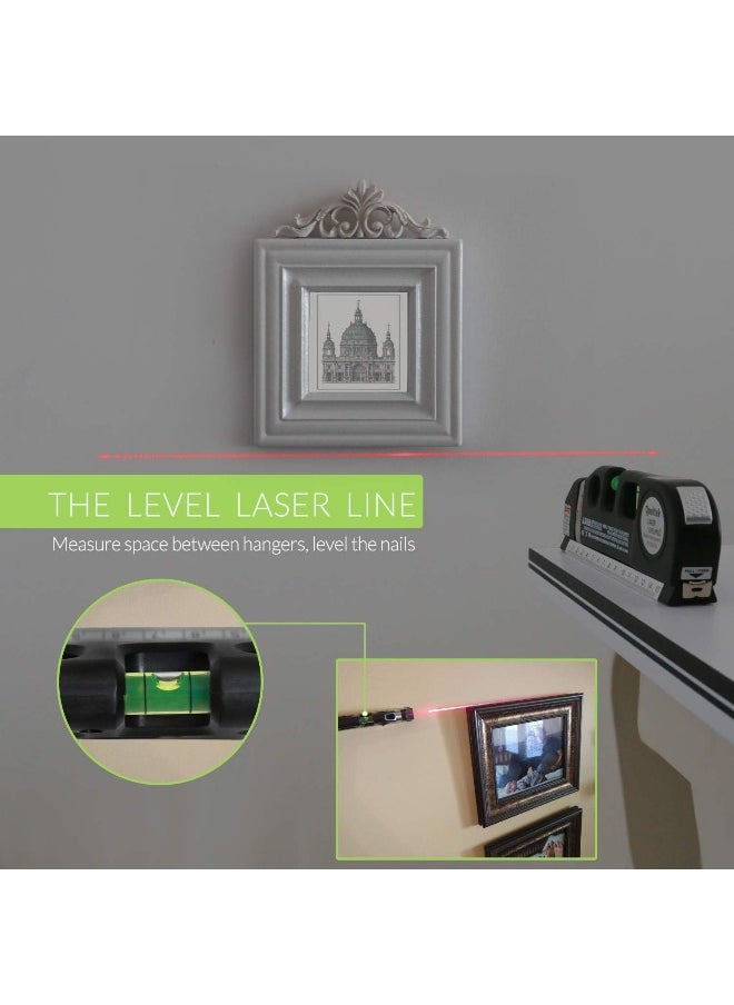 Generic Qooltek Multipurpose Laser Level Laser Measure Line 8Ft+ Measure Tape Ruler Adjusted Standard And Metric Rulers  - Image 4