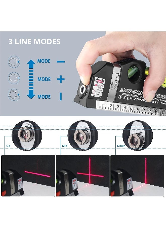 Generic Qooltek Multipurpose Laser Level Laser Measure Line 8Ft+ Measure Tape Ruler Adjusted Standard And Metric Rulers  - Image 1