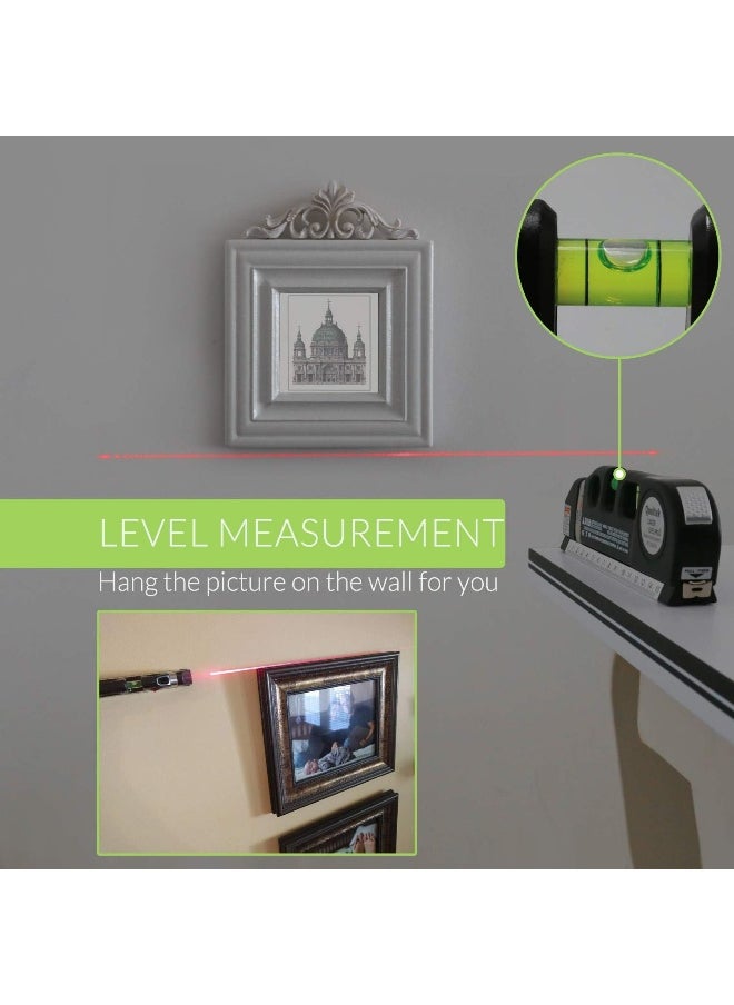Generic - Qooltek Multipurpose Laser Level Laser Measure Line 8Ft+ Measure Tape Ruler Adjusted Standard And Metric Rulers - Image 1