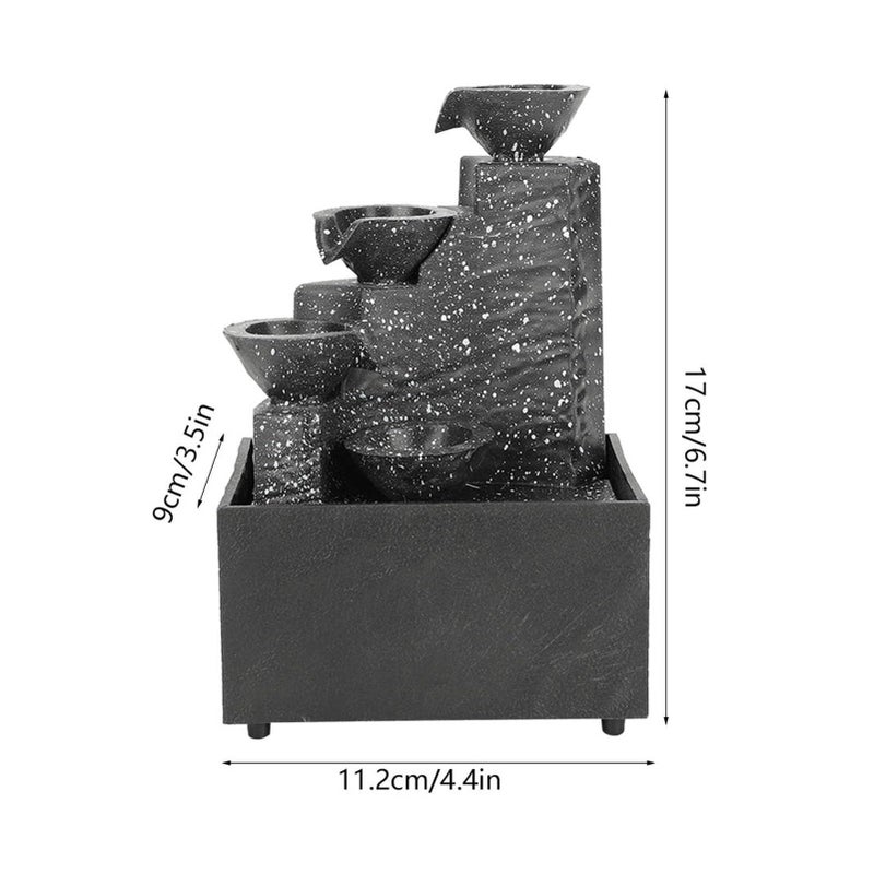 USB Desktop Waterfall Fountain With LED Lights For Home Office Decor - Image 5