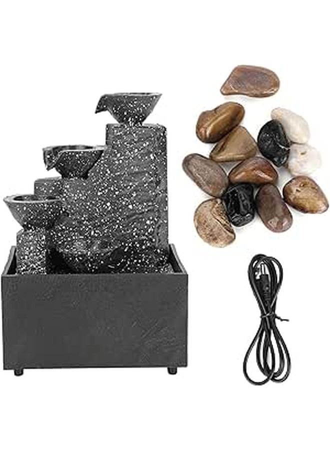 USB Desktop Waterfall Fountain With LED Lights For Home Office Decor - Image 1