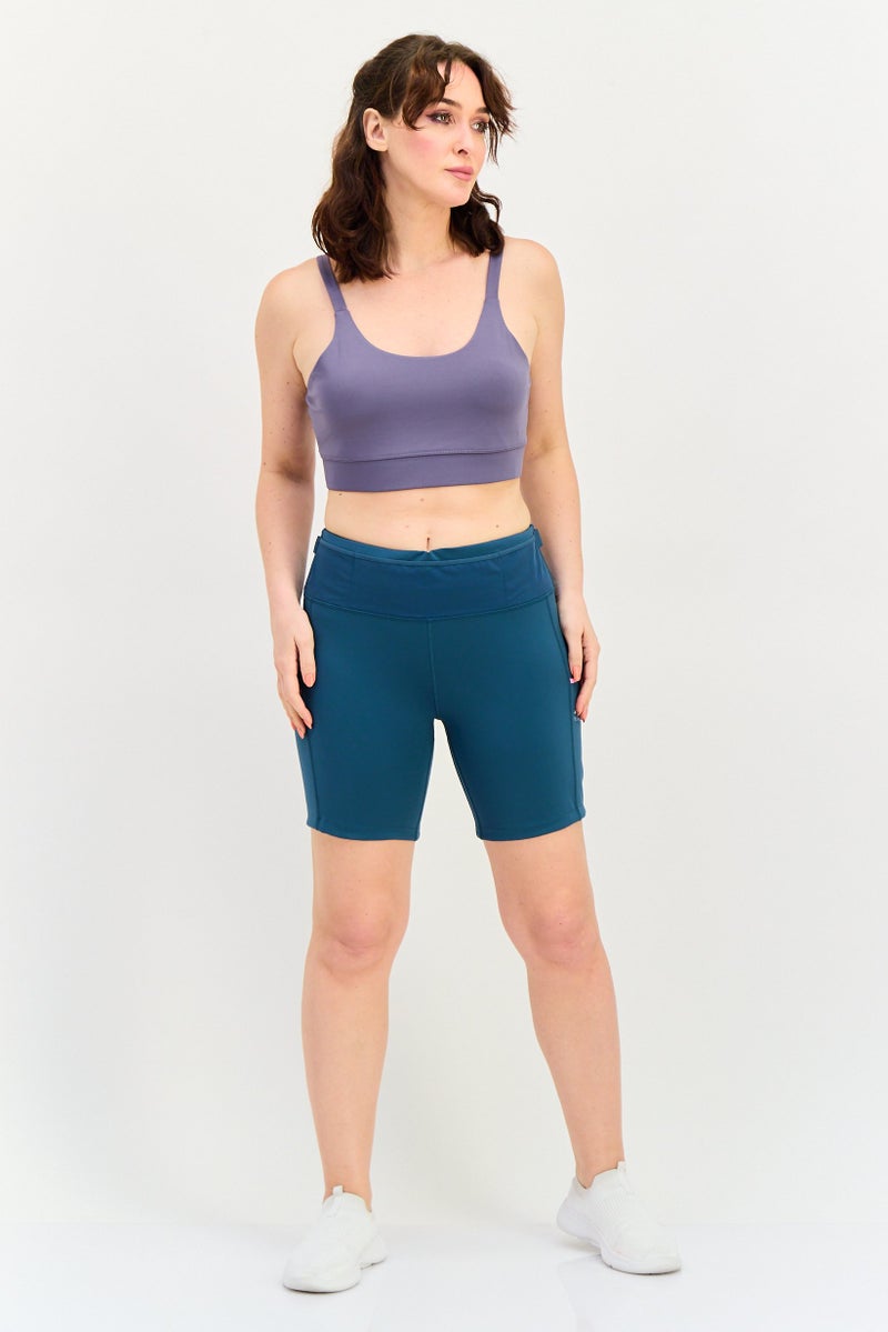 Nike Women Tight Fit Running Shorts, Teal Green - Image 4