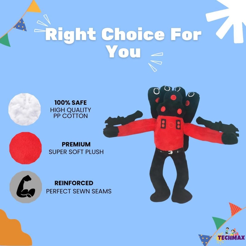 TechMax Solution Scary Toilet Titan Speakerman Plush Toy Fun and Whimsical Stuffed Figure Doll for Fans Gift,Soft Stuffed Animal Figure Doll for Adult and Kids - Image 3