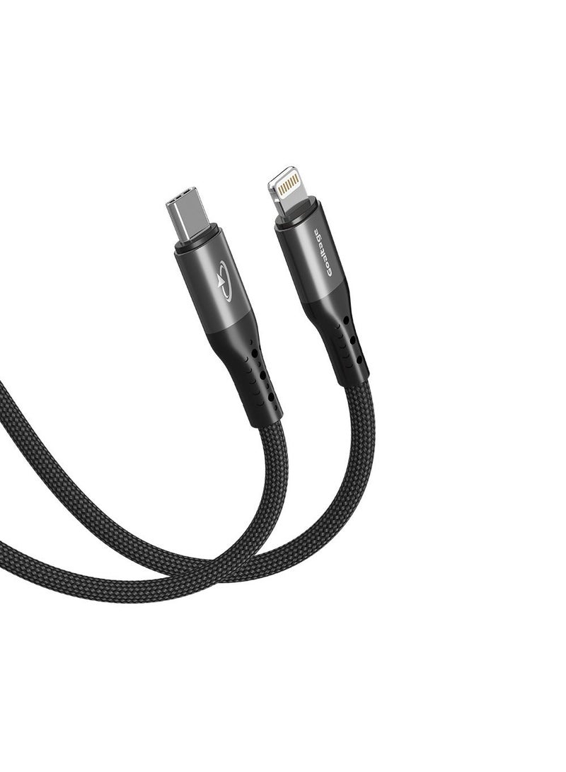 Goaltage USB-C to Lightning Charging Cable 2M, 35W PD Fast Charge, E-Marker Chip, 480Mbps Data Sync, 30000+ Bend Lifespan, High-Strength Nylon, Aluminum Alloy, Black - Image 2