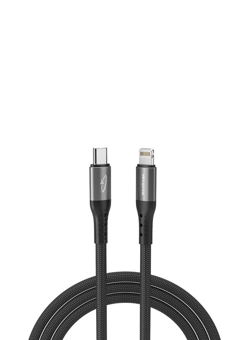 Goaltage USB-C to Lightning Charging Cable 2M, 35W PD Fast Charge, E-Marker Chip, 480Mbps Data Sync, 30000+ Bend Lifespan, High-Strength Nylon, Aluminum Alloy, Black - Image 1