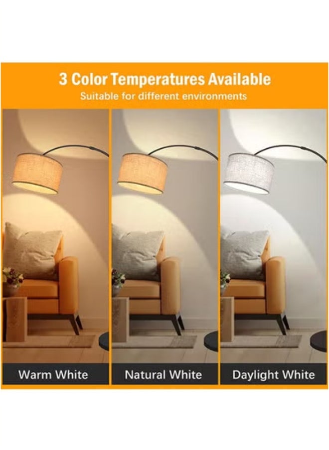 Floor Lamp With Led Bulb Metal 12W Warm Light 185x38cm