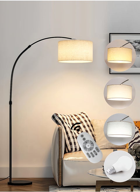 Floor Lamp With Led Bulb Metal 12W Warm Light 185x38cm