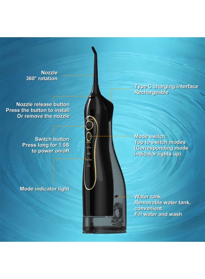 epicarma F5 Cordless Water Flosser Oral Irrigator – Professional Electric Dental Water Floss Cleaner, USB Rechargeable, 4 Modes, 350ml Tank, IPX7 Waterproof Portable Teeth Cleaner - Image 5