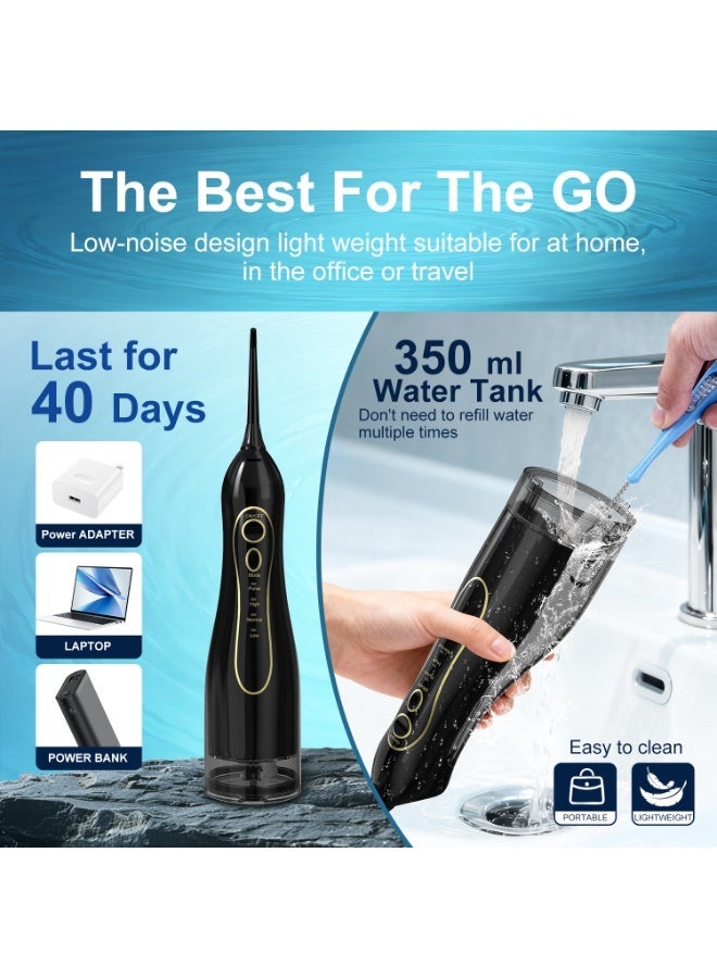 epicarma F5 Cordless Water Flosser Oral Irrigator – Professional Electric Dental Water Floss Cleaner, USB Rechargeable, 4 Modes, 350ml Tank, IPX7 Waterproof Portable Teeth Cleaner - Image 2