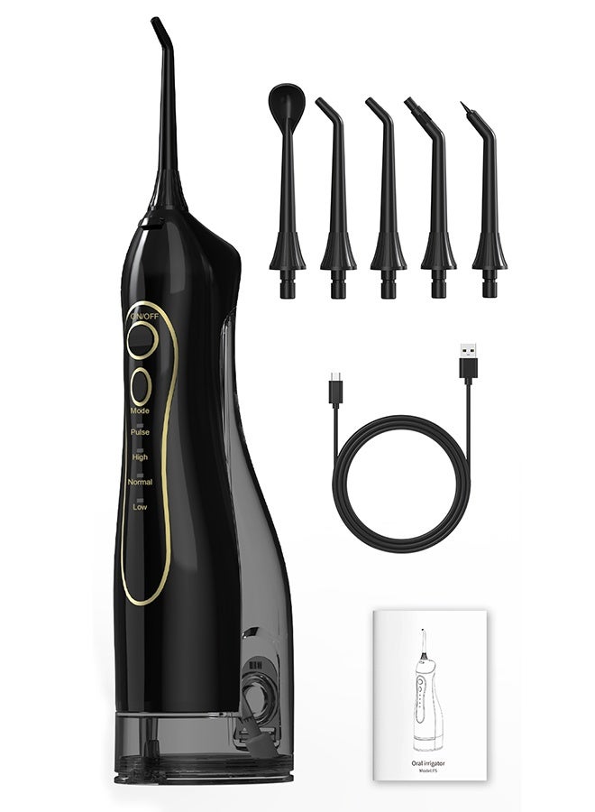 F5 Cordless Water Flosser Oral Irrigator – Professional Electric Dental Water Floss Cleaner, USB Rechargeable, 4 Modes, 350ml Tank, IPX7 Waterproof Portable Teeth Cleaner