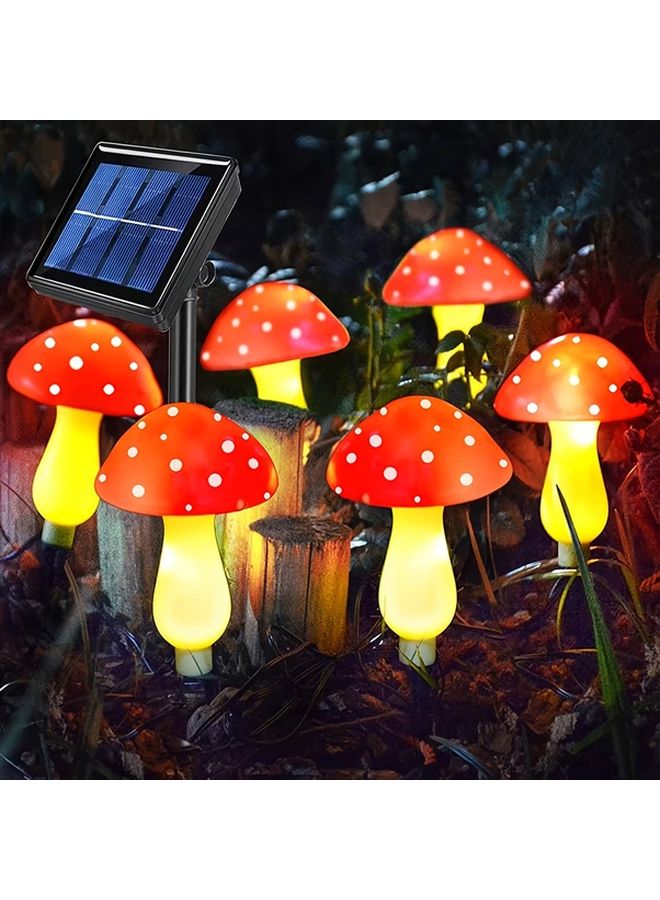 12 ضوء فطر شمسي أحمر 8 أوضاع ديكور حديقة خارجي - Image 4