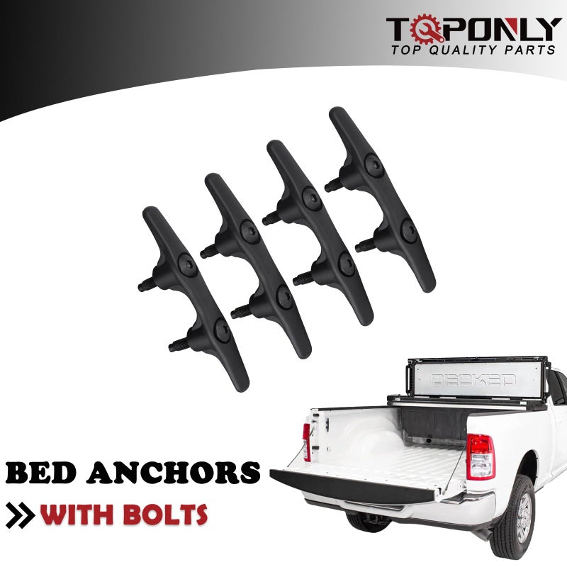 TQPONLY TQPONLY Bed Tie Down Hooks Cleats W/Bolts | Compatible with 2002-2008 Ram 1500 2500 3500,2019-2020 Dodge Ram 2500 New Body Style Truck Bed Anchor Car Accessories | Replaces 55276735AB - Image 2