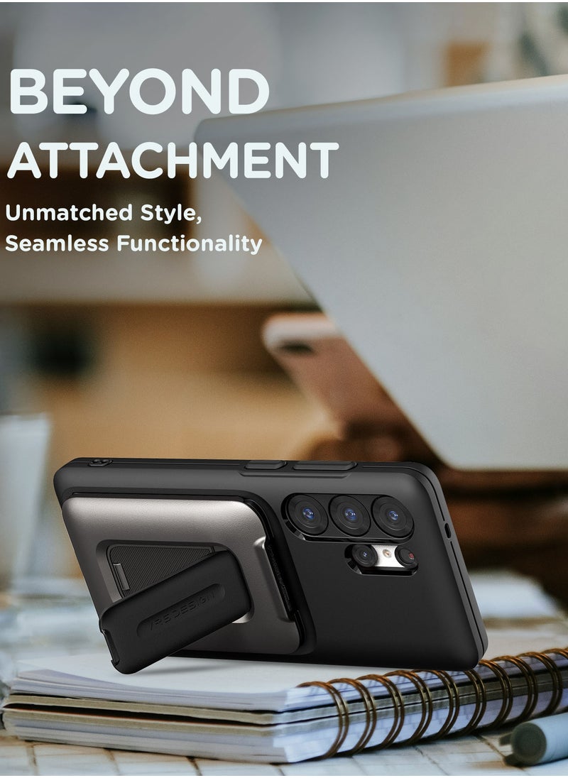 VRS Design D-Wallet Orb Samsung Galaxy S25 ULTRA Case Cover Wallet [3 Card] Credit Holder Slot [Semi Automatic] Built-in [Kickstand] - Black  - Image 5
