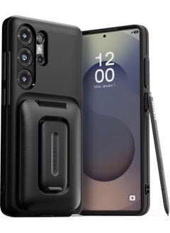 VRS Design D-Wallet Orb Samsung Galaxy S25 ULTRA Case Cover Wallet [3 Card] Credit Holder Slot [Semi Automatic] Built-in [Kickstand] - Black  - Image 1