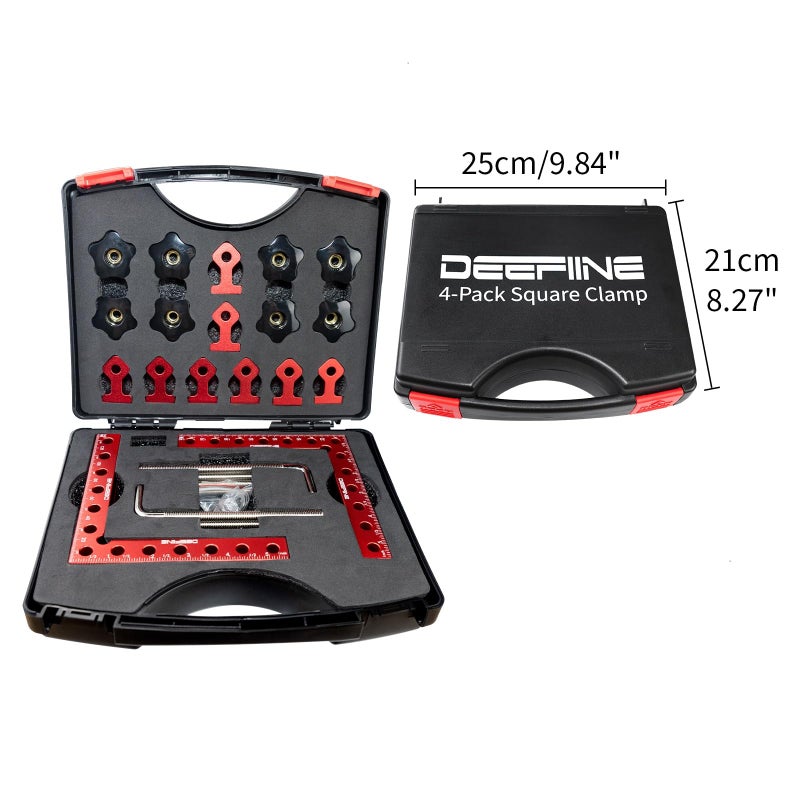 DEEFIINE 90 Degree Positioning Squares Right Angle Clamps 5.5" x 5.5",Aluminum Alloy Woodworking Carpenter L-Type Corner Clamping Tool for Picture Frames, Boxes, Cabinets or Drawers (4) - Image 2