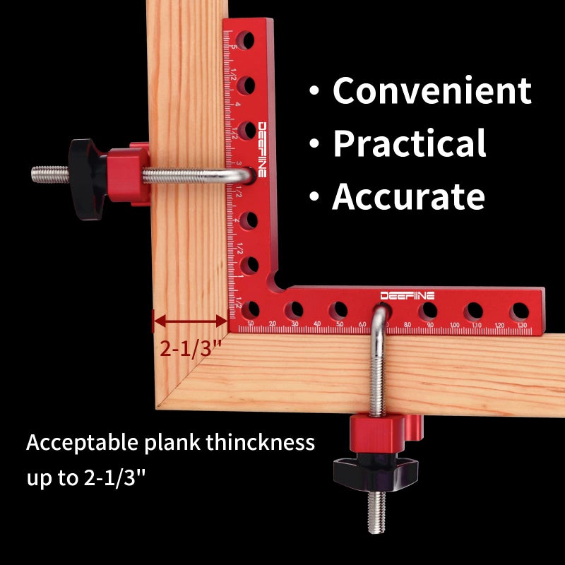 DEEFIINE 90 Degree Positioning Squares Right Angle Clamps 5.5" x 5.5",Aluminum Alloy Woodworking Carpenter L-Type Corner Clamping Tool for Picture Frames, Boxes, Cabinets or Drawers (4) - Image 4