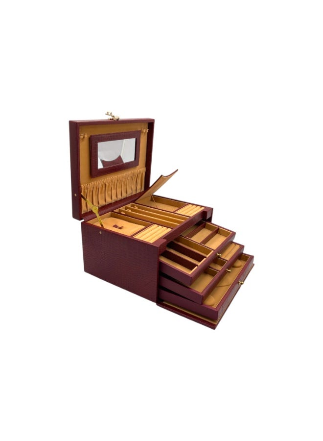 LAVERI LEATHER Leather Jewellery Box Cherry - Image 1