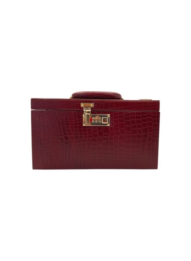 LAVERI LEATHER Leather Jewellery Box Cherry - Image 4