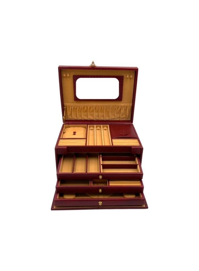 LAVERI LEATHER Leather Jewellery Box Cherry - Image 3