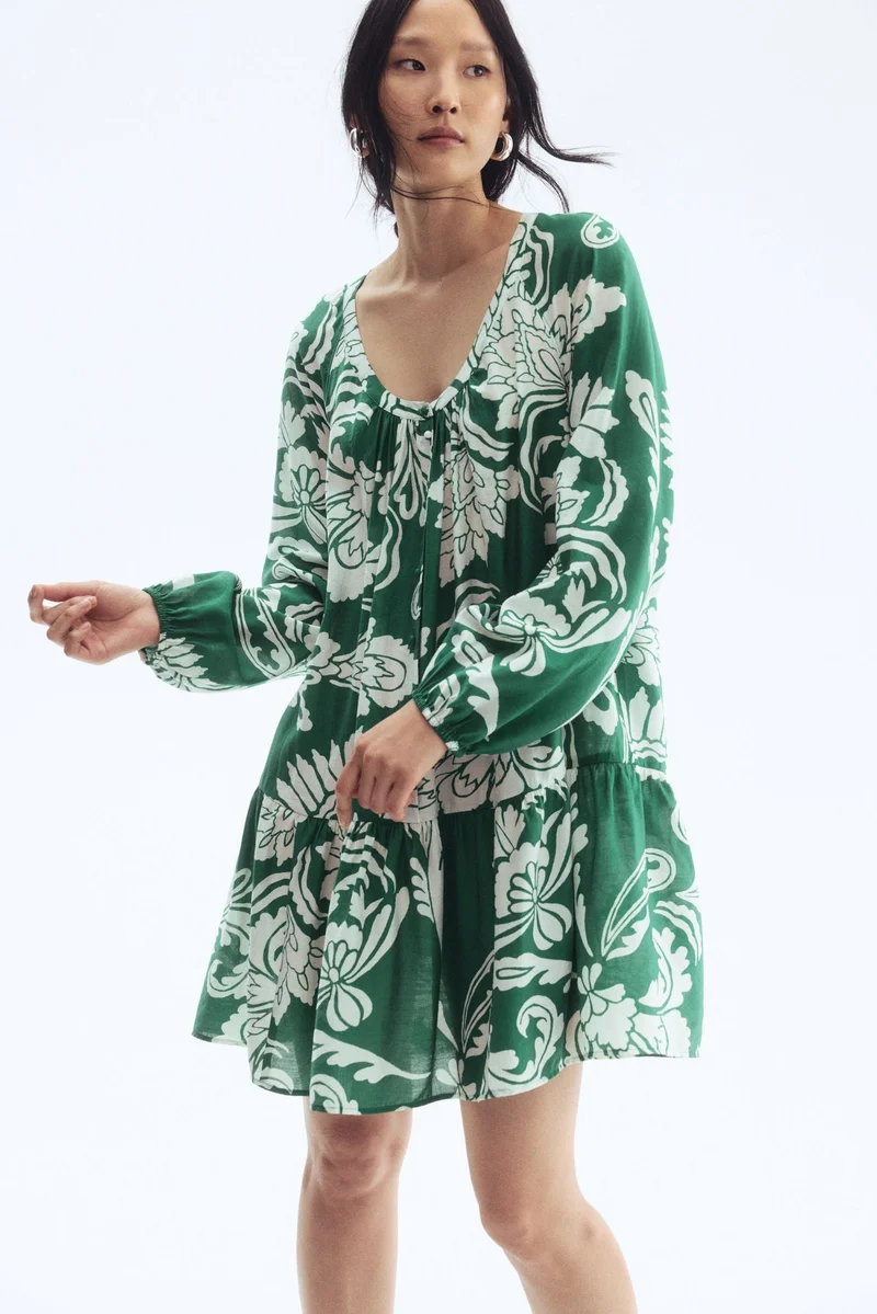 اتش اند ام فستان تونيك بأزرار أمامية