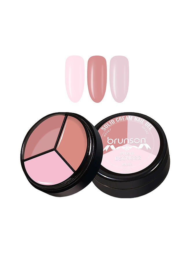brunson Solid Cream Gel Nail Polish - 3 in 1 Pudding, High Pigmented Mud Nail Art Paint, Suit For Professional Nail Salon, Nail Starter 15 ml, BSCNG22