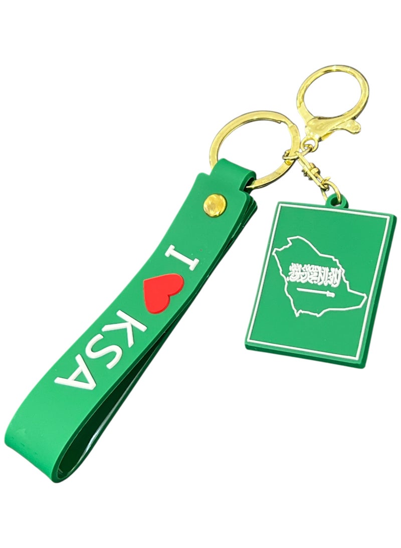 سعودي ميدالية مفاتيح للسيارة ومشبك حقيبة ناعم أنا أحب السعودية تذكار اليوم الوطني - Image 1