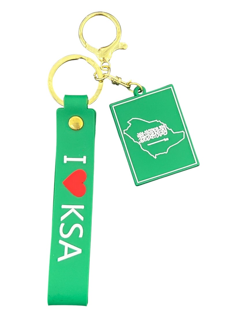 سعودي ميدالية مفاتيح للسيارة ومشبك حقيبة ناعم أنا أحب السعودية تذكار اليوم الوطني - Image 2