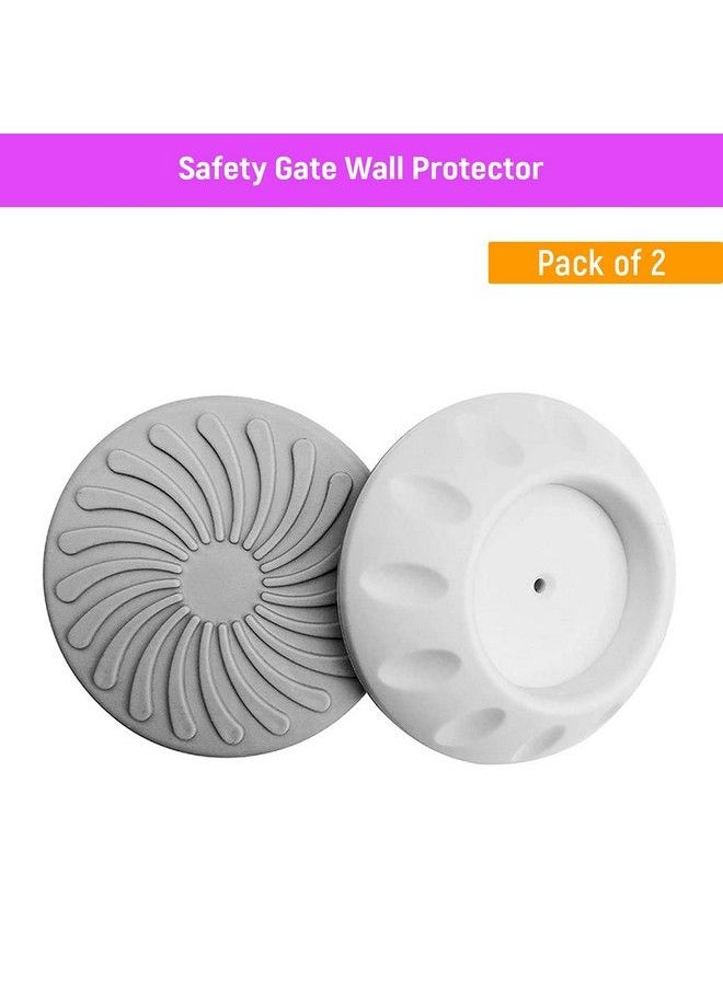 Safe-O-Kid - Wall Protector Bumper Guards For Any Safety Gate Stable & Nonslip Safety Wall Pad Guard Wall Protector Pads For Baby Safety Gate Pack Of 2 White - Image 1