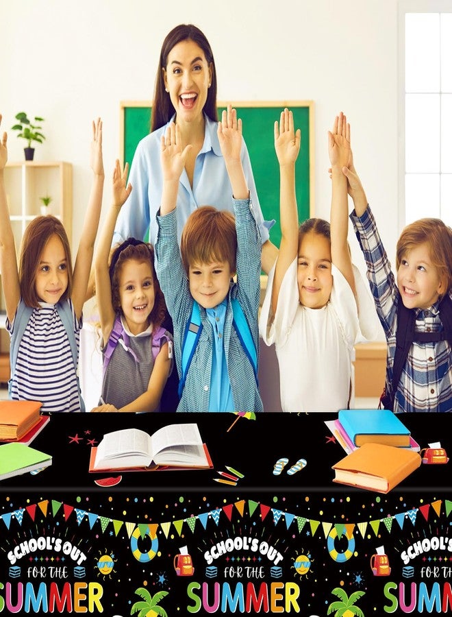 CHUNNIN مفارش طاولات صيفية للأطفال، أغطية طاولات بطابع نهاية العام الدراسي، مستلزمات زينة صيفية لنهاية العام الدراسي، مفارش طاولات لحفلات التخرج، هدايا حفلات ما قبل المدرسة - Image 5