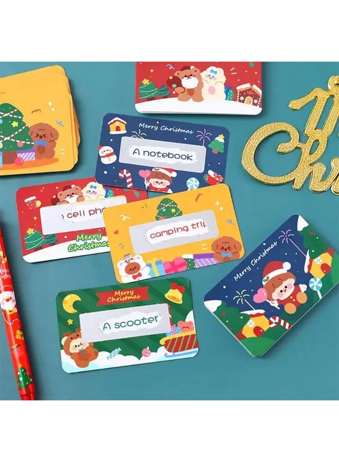 80 Christmas Scratch Cards with Golden Tickets Reveal Hidden Messages Santa Claus Polar Bear - Image 2