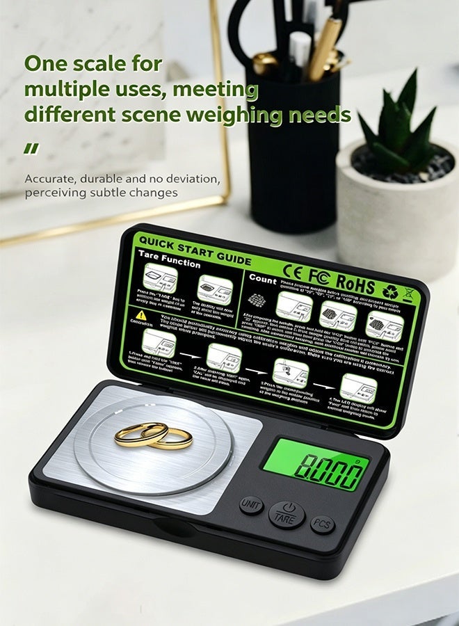 Digital Scale 50g/0.001g,6 Units Conversion-g/oz/ozt/dwt/ct/gn, Mini Scale,Pocket Scale,LCD Display,with 2 Batteries-20g Weights-Tweezers Weighing Tray,Suitable for Jewellery-Goldsmithing-Food-Powder and Spices,Measuring Tools Multifunction,Premium Digital Electronic Scale - Image 4