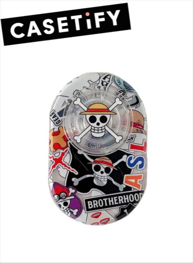 Casetify One Piece Logo Phone Grip Stand Compatible with MagSafe, MagSafe Phone Grip Holder, Wireless Charging Compatible Black/Red - Image 1