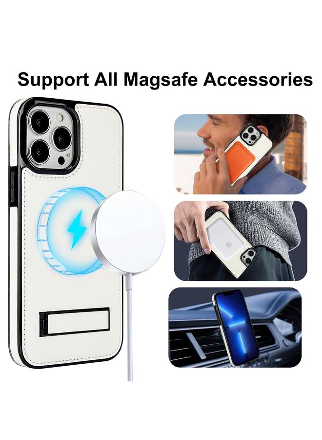 Zaboon Case For iPhone 13 Pro Max Retro Leather Invisible Stand MagSafe Phone Case - Image 2