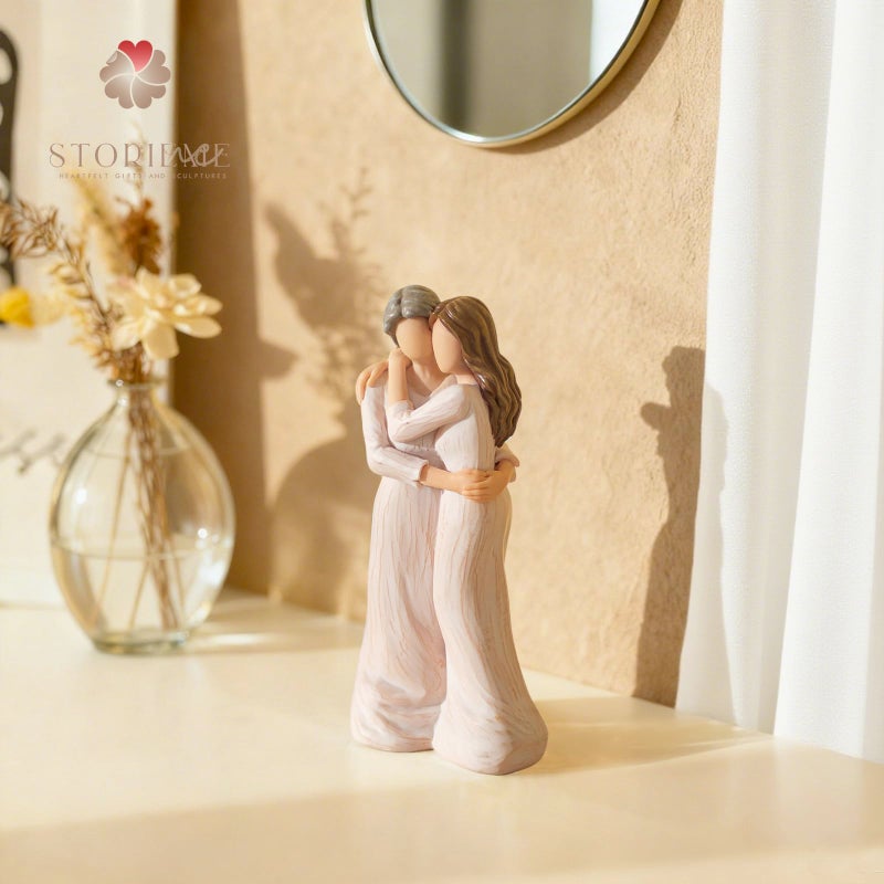 Storieme Sentimental Gifts for Mom from Daughter: Mother Daughter Hugging Resin Figurines Sculpture - Mom's Gift for Birthday Mother's Day Christmas Home Decor - Image 5