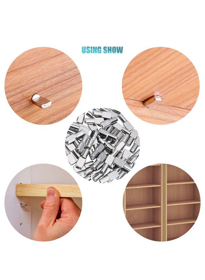 Cerpourt 100 Pcs Shelf Pins Pegs,5mm Spoon Shape Nickel Plated Shelf Support Pegs,Bookshelf Pegs for Shelves,Cabinet Shelf Bracket Pegs Shelf Pins Holders for Kitchen Furniture & Closet - Image 3