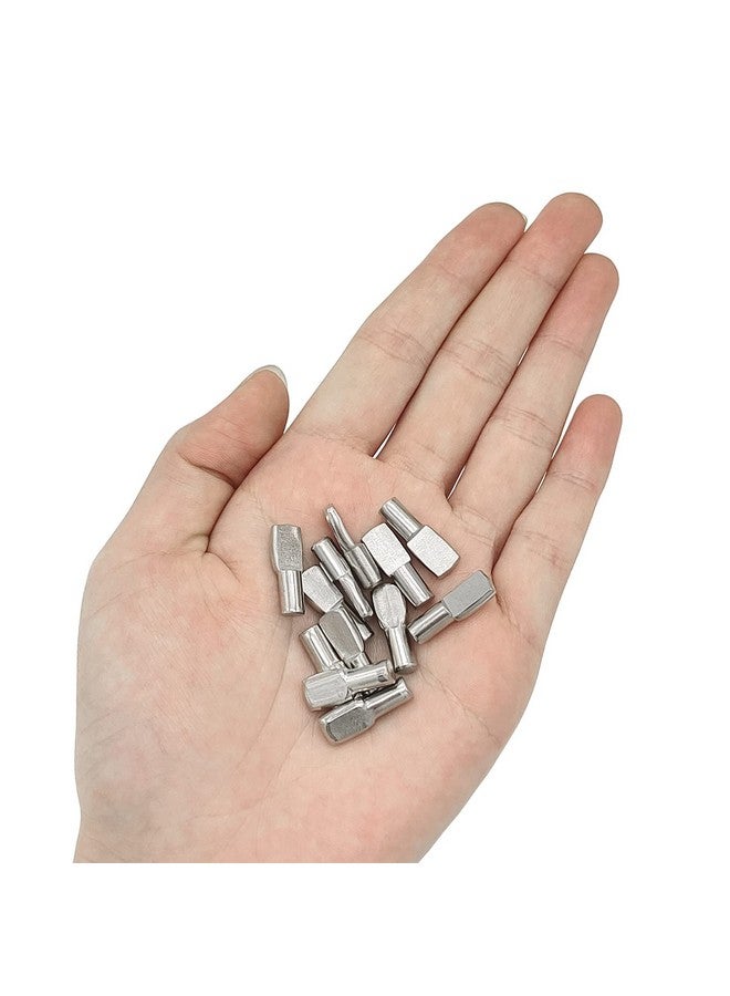 Cerpourt 100 Pcs Shelf Pins Pegs,5mm Spoon Shape Nickel Plated Shelf Support Pegs,Bookshelf Pegs for Shelves,Cabinet Shelf Bracket Pegs Shelf Pins Holders for Kitchen Furniture & Closet - Image 5