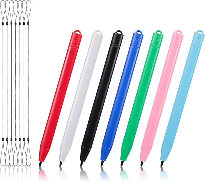 Didiseaon 7 Pcs LCD Drawing Tablet Stylus Pens with Elastic Tethers Smooth Writing No Charging Required - Image 1