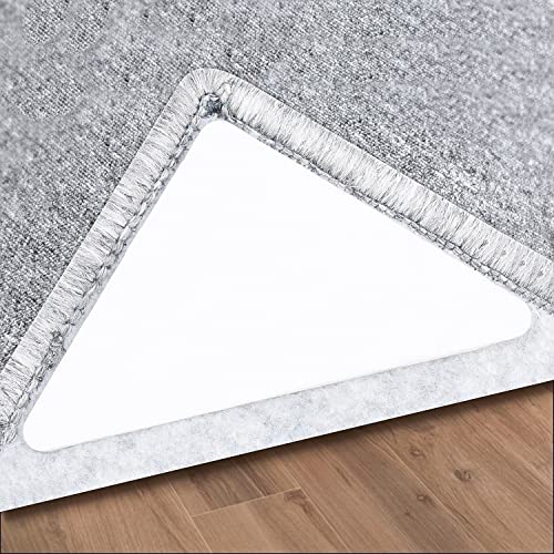 Sollifa 12Pcs Rug Tape, Dual Sided Washable Removable Prevent Curling Corner Carpet Holder, Keep Rug in Place Non Slip Adhesive Rug Stickers,Hardwood Floors and Tile - Image 1