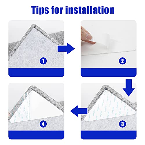 Sollifa 12Pcs Rug Tape, Dual Sided Washable Removable Prevent Curling Corner Carpet Holder, Keep Rug in Place Non Slip Adhesive Rug Stickers,Hardwood Floors and Tile - Image 2